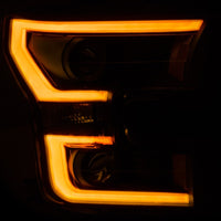 Thumbnail for ANZO 2015-2017 Ford F-150 Projector Headlights w/ Plank Style Switchback Black w/ Amber