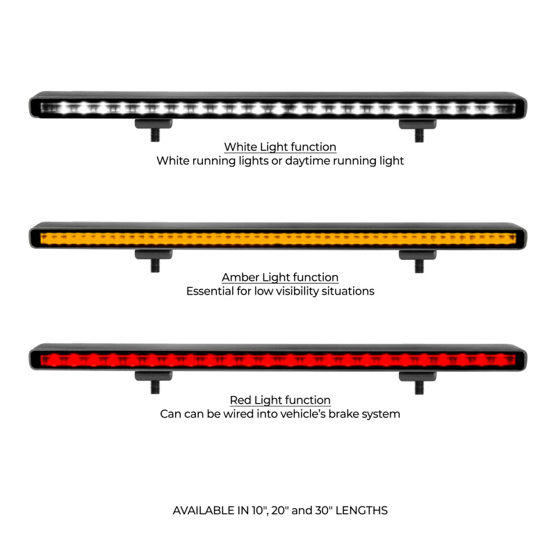 Go Rhino Xplor Flash Series Sgl Multi Function LED Light Bar (Track Mount) 10in. - Blk