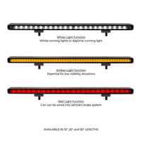 Thumbnail for Go Rhino Xplor Flash Series Sgl Multi Function LED Light Bar (Track Mount) 30in. - Blk