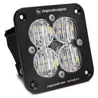 Thumbnail for Baja Designs Squadron Sport Black Wide Cornering Pattern Flush Mount LED Light Pod - Clear