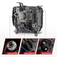Thumbnail for ANZO 14-15 GMC Sierra 1500/2500HD/3500HD Plank Style Projector Headlight - Chrome Housing