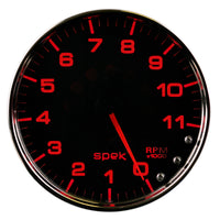 Thumbnail for Autometer Spek-Pro Gauge Tachometer 5in 11K Rpm W/Shift Light & Peak Mem Black/Chrome