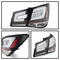 Thumbnail for Spyder Chevy Cruze 2011-2014 Light Bar LED Tail Lights Black ALT-YD-CCRZ11-LBLED-BK