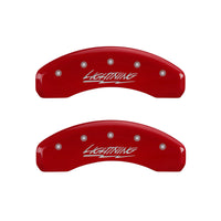 Thumbnail for MGP 4 Caliper Covers Engraved Front & Rear Lightning Red finish silver ch