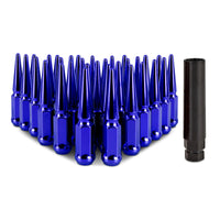 Thumbnail for Mishimoto Mishimoto Steel Spiked Lug Nuts M14 x 1.5 32pc Set Blue