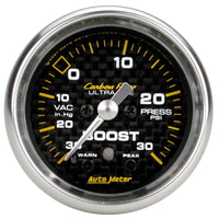 Thumbnail for Autometer Carbon Fiber 52mm 30 PSI Electronic Boost gauge