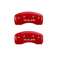 Thumbnail for MGP 4 Caliper Covers Engraved Front Cursive/Cadillac Engraved Rear XLR Red finish silver ch
