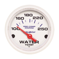 Thumbnail for Autometer Marine White Gauge 2-1/16in Electric Water Temperature Gauge 100-250 Deg F