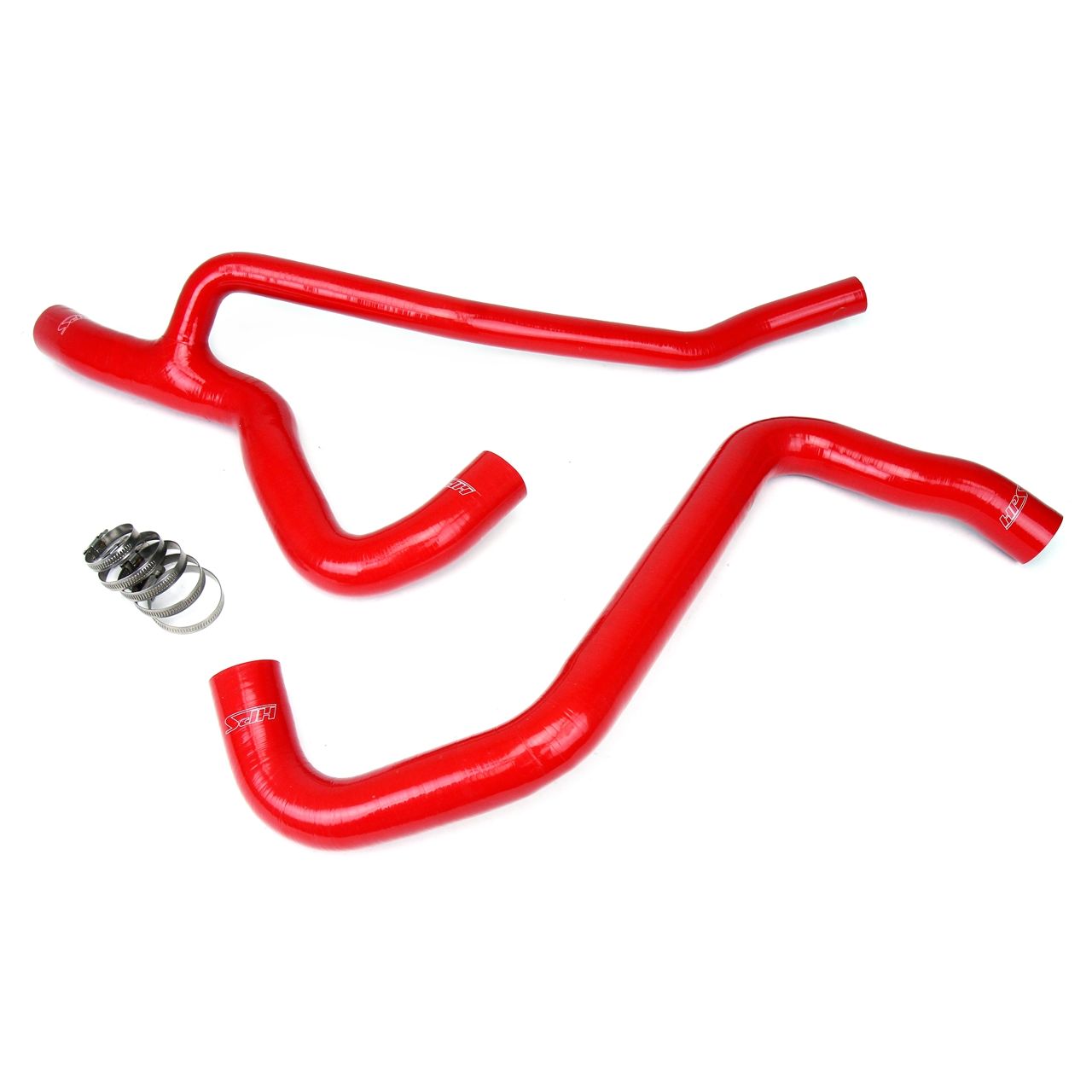 HPS Red Reinforced Silicone Radiator Hose Kit Coolant for Ford 07-10 Mustang GT V8