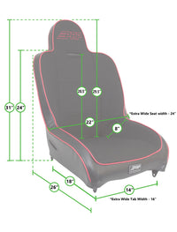 Thumbnail for PRP Premier High Back 2 In. XT Suspension Seat - Extra Wide
