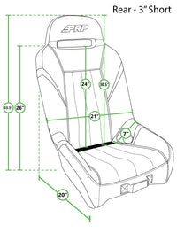 Thumbnail for PRP GT/S.E. Rear Suspension Seat- Black/Grey