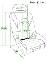 Thumbnail for PRP GT/S.E. Rear Suspension Seat- Black/Blue