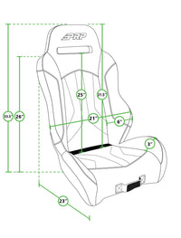 Thumbnail for PRP Polaris RZR PRO XP/PRO R/Turbo R XC Suspension Seat- Black