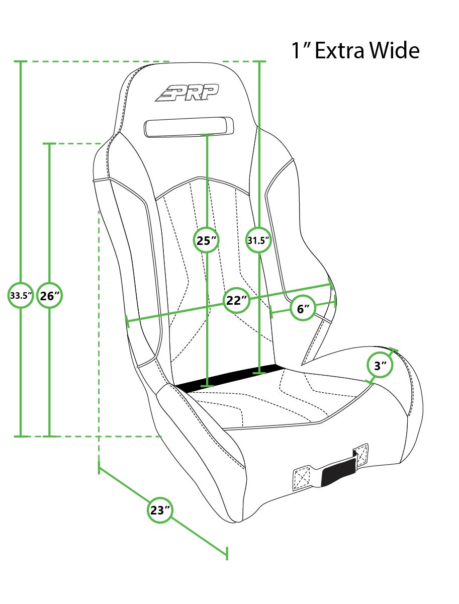 PRP XC 1In. Extra Wide Suspension Seat- Gray Trim