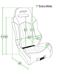 Thumbnail for PRP XC 1In. Extra Wide Suspension Seat- Red Trim