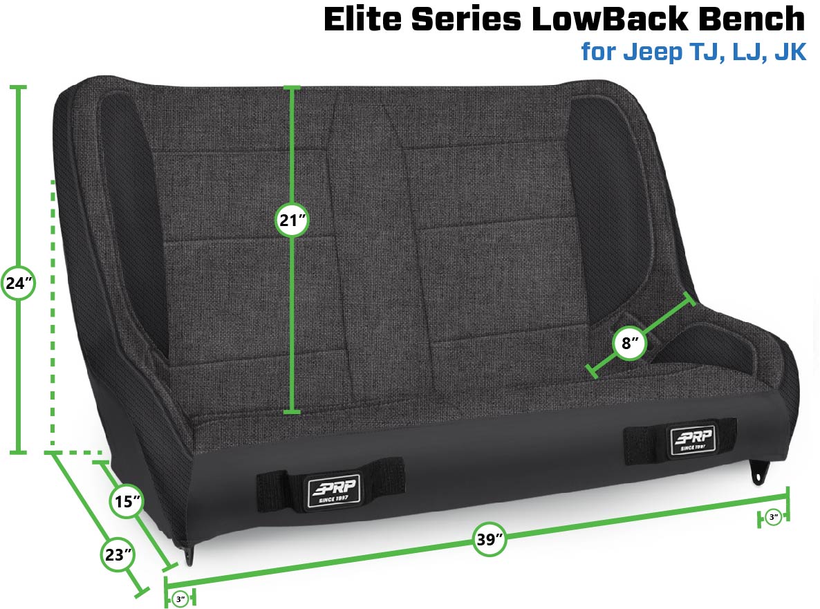 PRP Jeep Wrangler TJ/LJ/JK Elite Series Suspension Bench Seat