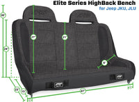 Thumbnail for PRPJeep Wrangler JKU/JLU  Elite Series Suspension Bench Seat