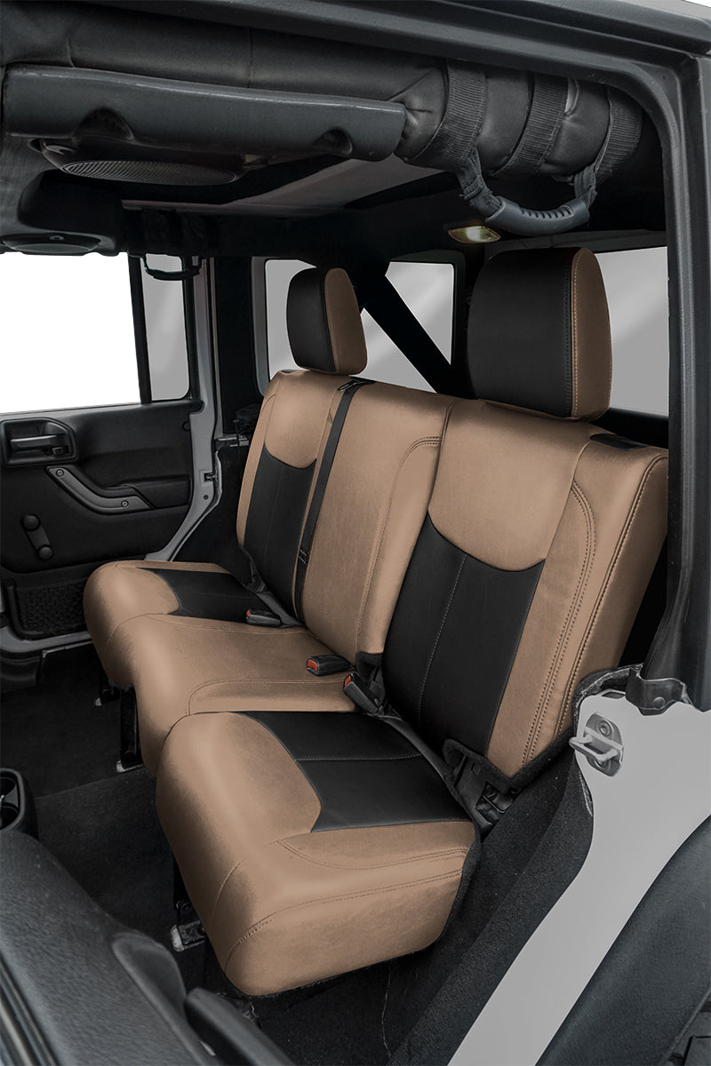 PRP 13-18 Jeep Wrangler JKU Rear Seat Cover/4 door - Black/Tan
