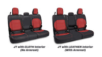 Thumbnail for PRP 2020+ Jeep Gladiator JT Rear Bench Cover for with Cloth Interior - Black with Red Stitching