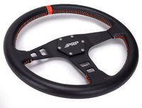 Thumbnail for PRP Flat Leather Steering Wheel- Orange