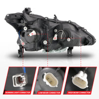 Thumbnail for ANZO 13-15 Nissan Altima (w/o Factory HID Bulbs) Projector Headlights - w/ Light Bar Chrome Housing