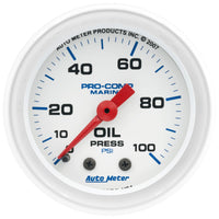 Thumbnail for Autometer Marine White 2 1/16in 100 psi Mechanical Oil Pressure Gauge