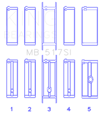 Thumbnail for King Chrysler 360 / 360CI 5.9L V8 Main Bearing Set