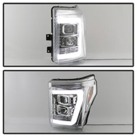 Thumbnail for Spyder 11-16 Ford F-250/F-350 V2 Projector Headlights - Light Bar DRL - Chrome PRO-YD-FS11V2-LB-C