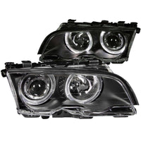 Thumbnail for ANZO 1999-2001 BMW 3 Series E46 Projector Headlights w/ Halo Black