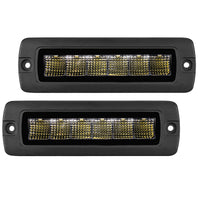 Thumbnail for Go Rhino Xplor Blackout Series Sixline LED Flood Light Kit (Flush Mount) - Blk (Pair)