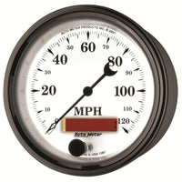 Thumbnail for AutoMeter Gauge Speedometer 3-3/8in. 120MPH Elec. Prog. W/ Lcd Odo Old Tyme Wht II