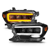 Thumbnail for ANZO 16-22 Toyota Tacoma SR/SR5 ONLY Full LED Proj Headlights w/Light Bar Seq. Blk w/Initiation Lgt