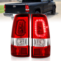 Thumbnail for ANZO 1999-2002 Chevy Silverado 1500 LED Taillights Plank Style Chrome With Red/Clear Lens