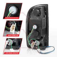 Thumbnail for ANZO 1995-2000 Toyota Tacoma LED Taillights Black Housing Smoke Lens (Pair)