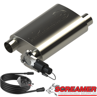 Thumbnail for QTP 2.5in Weld-On 304SS Reverse Screamer Muffler w/Bolt-On QTEC Electric Cutout