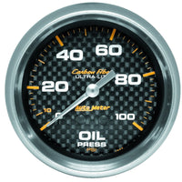 Thumbnail for Autometer Ultra-Lite 2.625in Mechanical 100 PSI Oil Pressure Gauge - Carbon Fiber