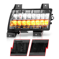 Thumbnail for ANZO 2018-2021 Jeep Wrangler LED Side Markers Chrome Housing Smoke Lens w/ Seq. Signal Sport Bulb