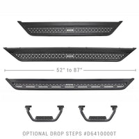 Thumbnail for Go Rhino Dominator Extreme D6 SideSteps - Tex Blk - 4in Drop Down Steps (Pair)