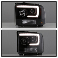 Thumbnail for Spyder Ford F250/350/450 05-07 Projector Headlights - Light Bar DRL LED - Black PRO-YD-FS05V2-LB-BK
