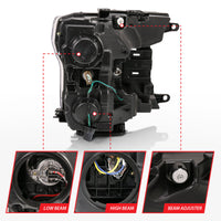 Thumbnail for ANZO 2018-2019 Ford F-150 Projector Plank Style H.L. Black Amber (Without Switchback)