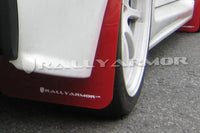 Thumbnail for Rally Armor 07-17 Mitsubishi Lancer Red UR Mud Flap w/ White Logo
