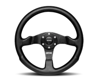 Thumbnail for Momo Competition Steering Wheel 350 mm - Black AirLeather/Black Spokes