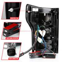 Thumbnail for ANZO 18-19 Ford F-150 LED Taillight Black Housing Clear Lens Red Light Bar W/Sequential
