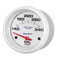 Thumbnail for Autometer Marine White Air-Core Electric Oil Temperature Gauge 2-5/8in 140-300 Deg F