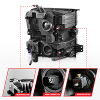 Thumbnail for ANZO 19-22 Chevrolet Silverado 1500 LED Proj HL w/Lgt Bar SwBk Seq. Blk w/In. Light - Driver Side ON