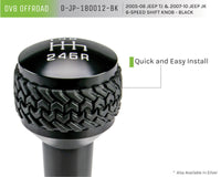 Thumbnail for DV8 Offroad 2005-2010 Jeep TJ/JK 6-Speed Shift Knob Black Finish