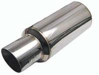 Thumbnail for Injen 2 3/8 Universal Muffler w/Stainless Steel resonated rolled tip (Injen embossed logo)