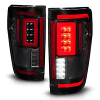 Thumbnail for ANZO 21-23 Ford F-150 LED Taillights Seq. Signal w/BLIS Cover - Black Smoke