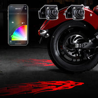 Thumbnail for XK Glow Curb FX Bluetooth XKchrome App Waterproof LED Projector Welcome Light Flame Style 2pc