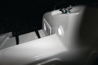 Thumbnail for Hella 0500 Series Slim Line White 12V DC Round Soft LED Courtesy Light w/ White Plastic Rim